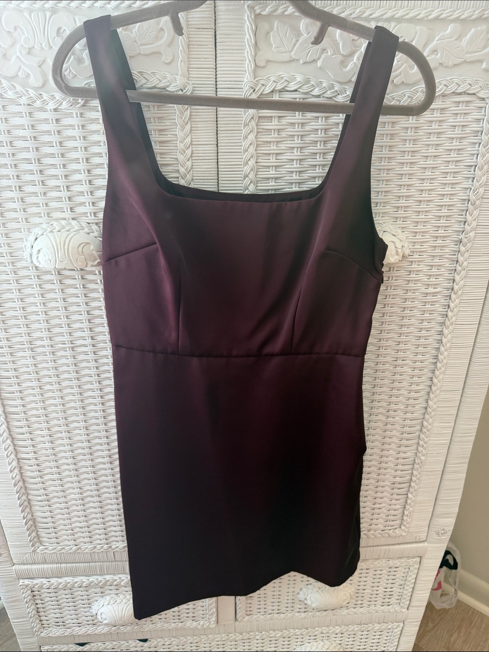 Maroon Satin Dress 8